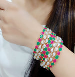 Thumbnail for Gold-Plated Alloy American Diamond Combo Of Multi& Silver Bangles - The Pari - Distacart