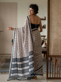 Thumbnail for Suta Grey Woven Design Pure Cotton Saree - Distacart
