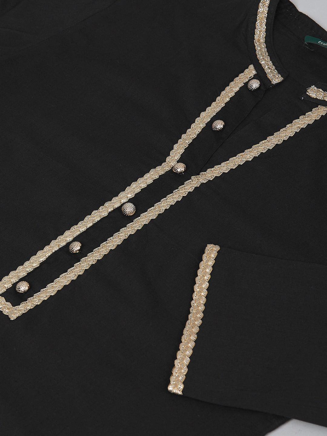 NOZ2TOZ Black & Grey Solid Kurta With Palazzos & Dupatta - Distacart