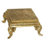 Thumbnail for Puja N Pujari Elephant Design Brass Pooja Chowki