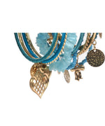 Thumbnail for Gold-Plated Alloy Designer Blue Stone Bracelet Bangle Set - The Pari - Distacart