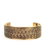 Thumbnail for Gold-Plated Alloy Brass Antique Designer Cuff Bangle - The Pari - Distacart