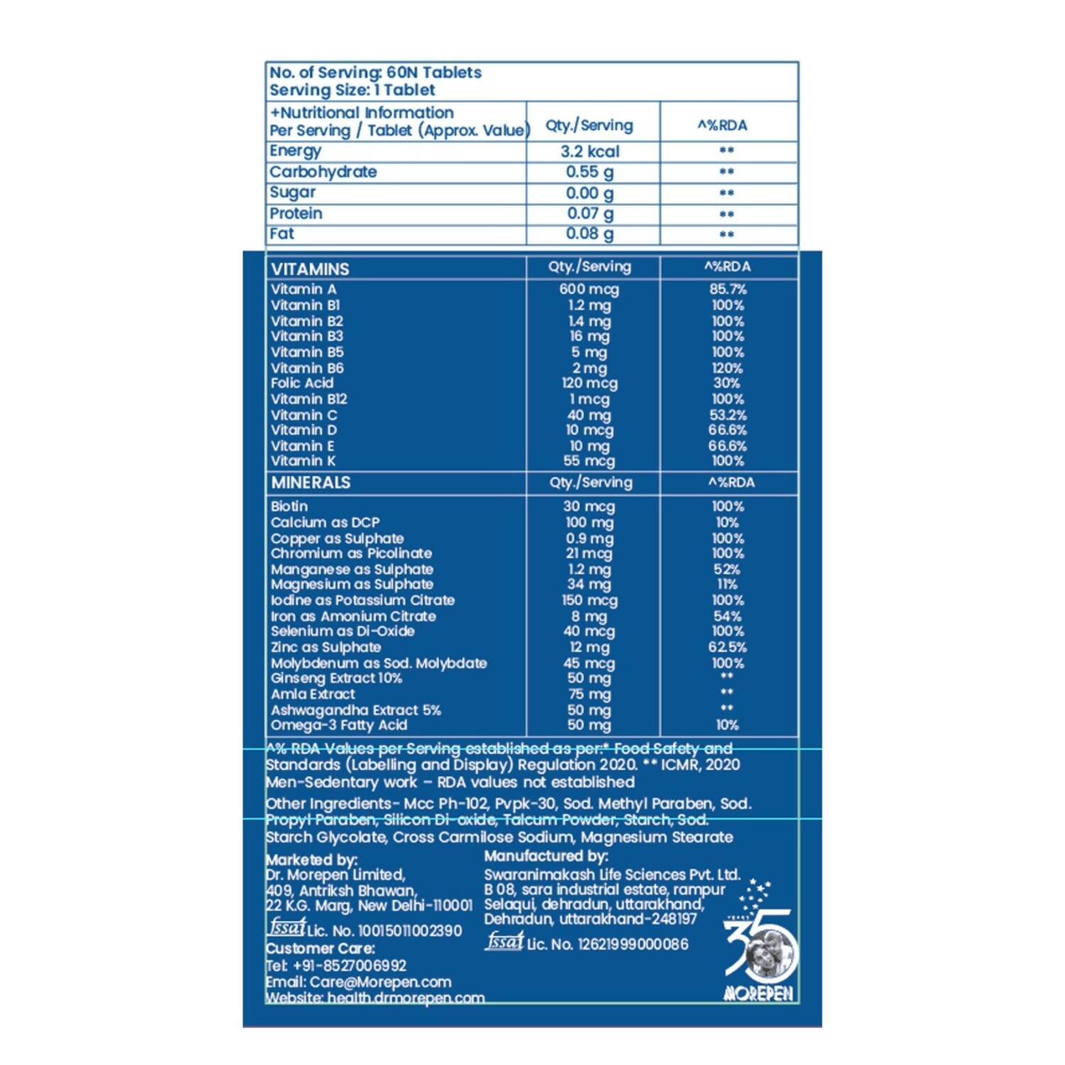 Dr. Morepen Multivitamin Men Tablets and Multivitamin Women Tablets Combo - Distacart