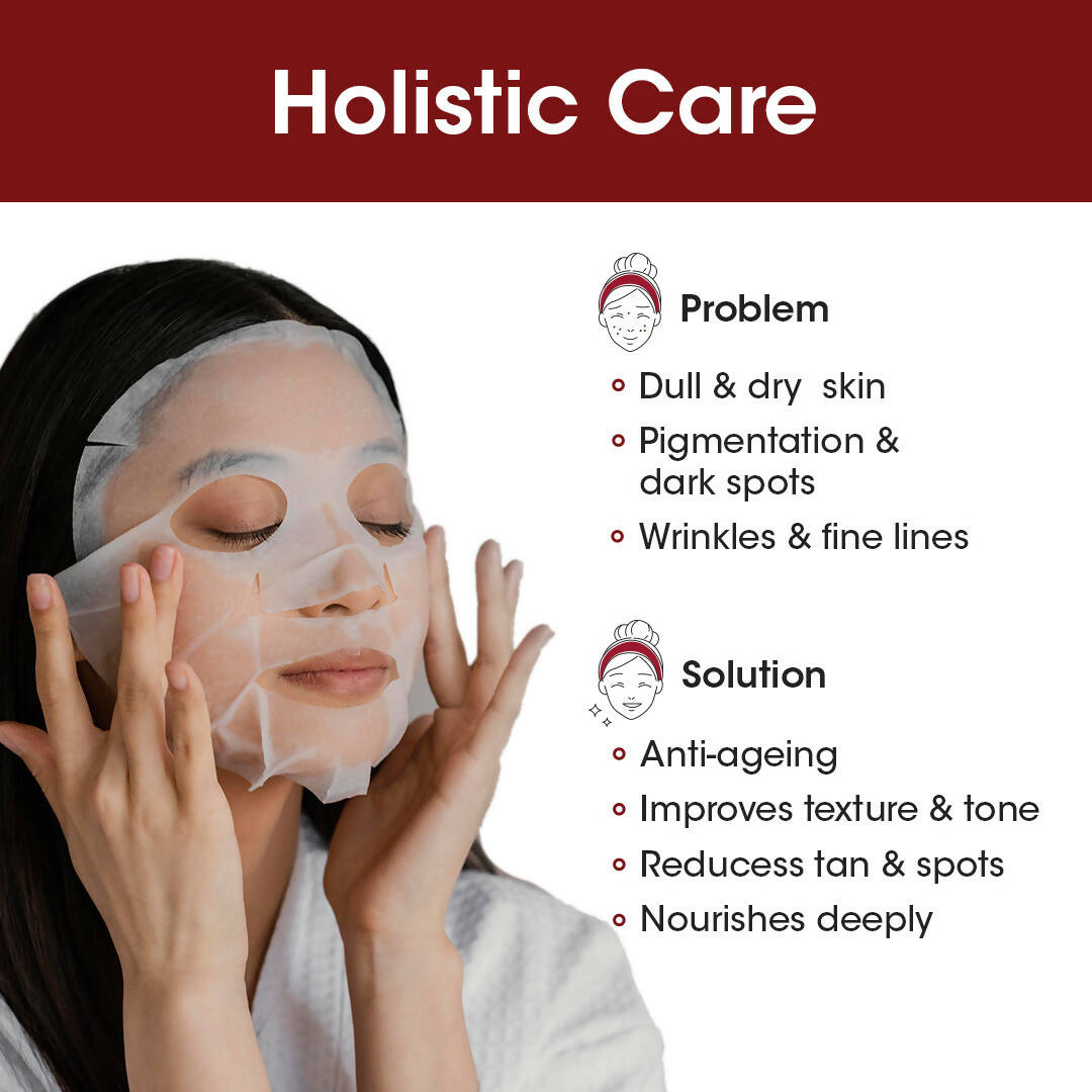 TAC - The Ayurveda Co. Kumkumadi Serum Sheet Mask | with Saffron | for Nourished & Moisturized Skin - Distacart