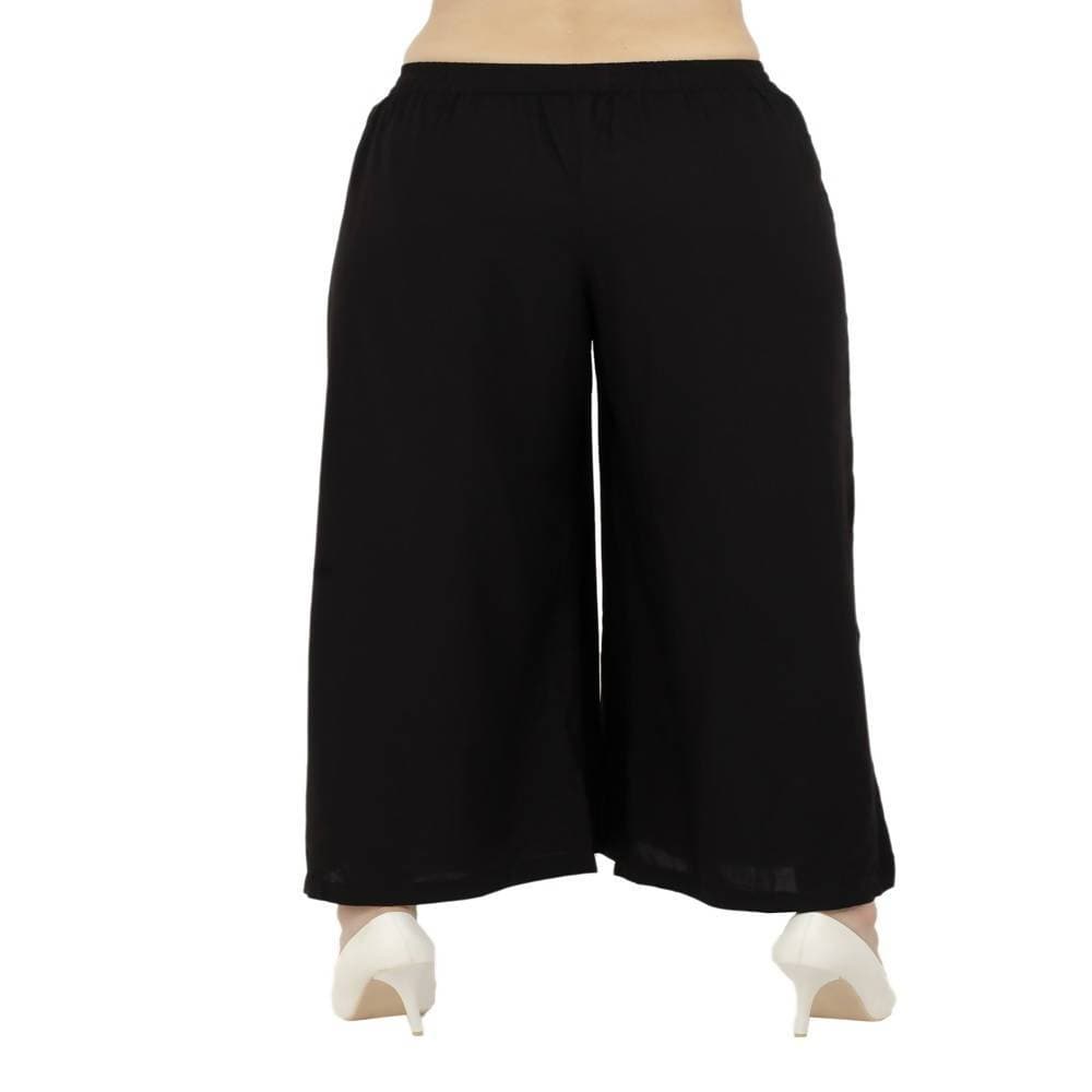 Lagi Women's Black Solid Palazzo (PLZ03A)
