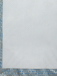 Thumbnail for Biba Women Blue & Gold-Coloured Pleated Thread Work Kurta with Dhoti Pants & Dupatta - Distacart