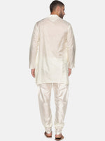 Thumbnail for Sethukrishna Mens Off-White Kurta with Pyjamas - Distacart