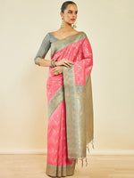 Thumbnail for Soch Woven Design Zari Silk Blend Tussar Saree - Distacart