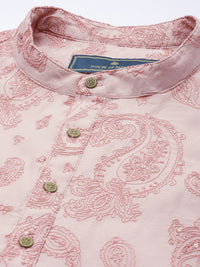 Thumbnail for House of Pataudi Men Paisley Embroidered Sequinned Thread Work Jashn Kurta with Churidar - Distacart