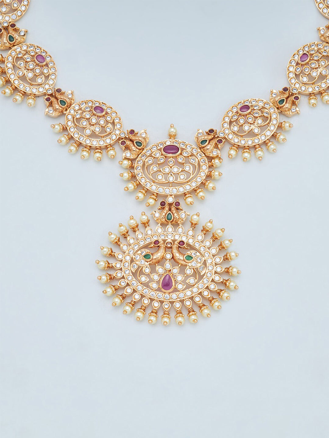 Kushal's Fashion Jewellery Gold-Plated Stone Studded Jewellery Set - Distacart