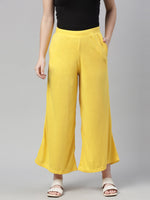 Thumbnail for Souchii Yellow Knitted Ethnic Palazzos - Distacart