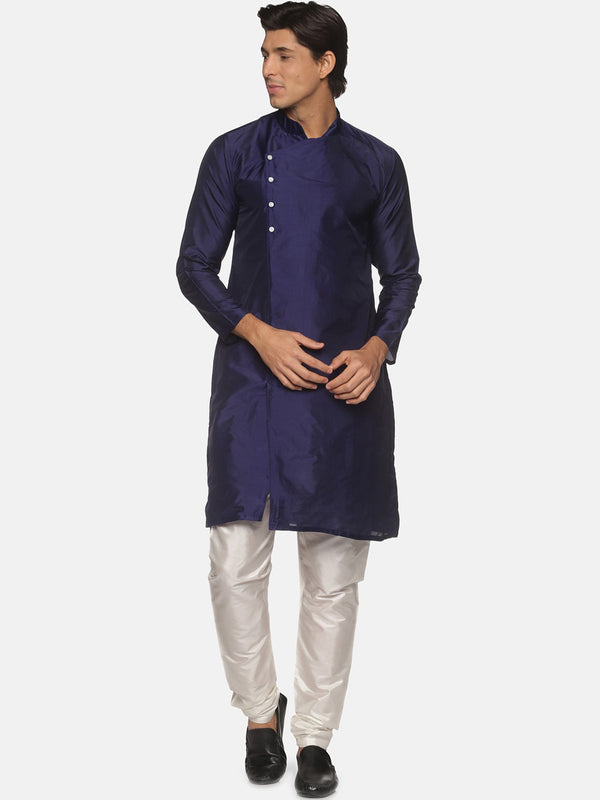 Sethukrishna Navy Blue Kurta with Pyjamas For Men - Distacart