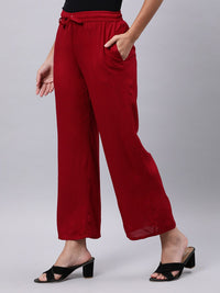 Thumbnail for Souchii Maroon Liva Ethnic Palazzos - Distacart
