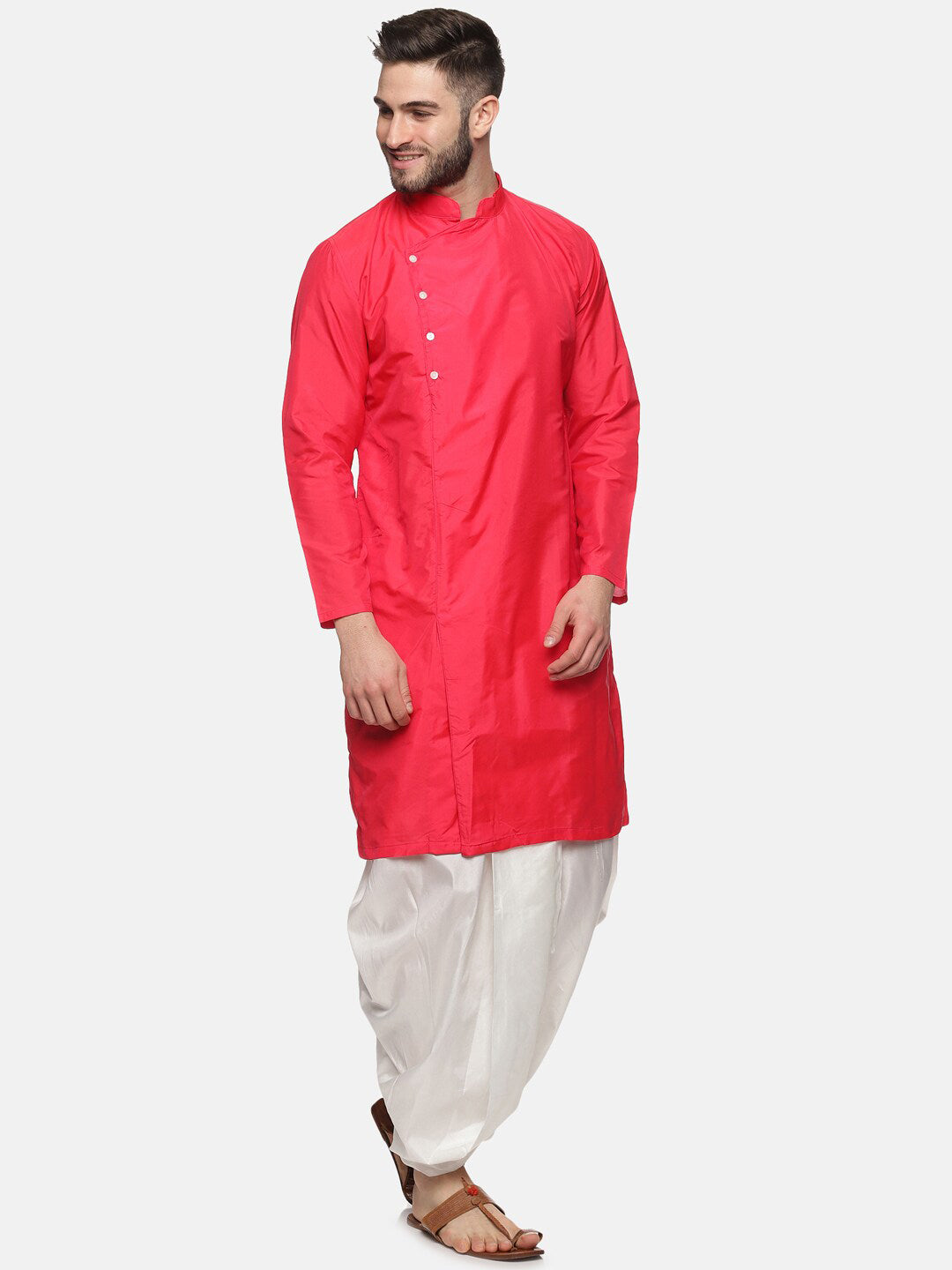Sethukrishna Mens Rose Angrakha Kurta with Dhoti Pants - Distacart