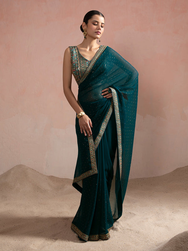 Soch Embellished Beads and Stones Saree - Distacart