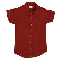 Thumbnail for Mhyssa Yellow Dungaree With Round Neck Half Sleeves Maroon Shirt Set - Distacart
