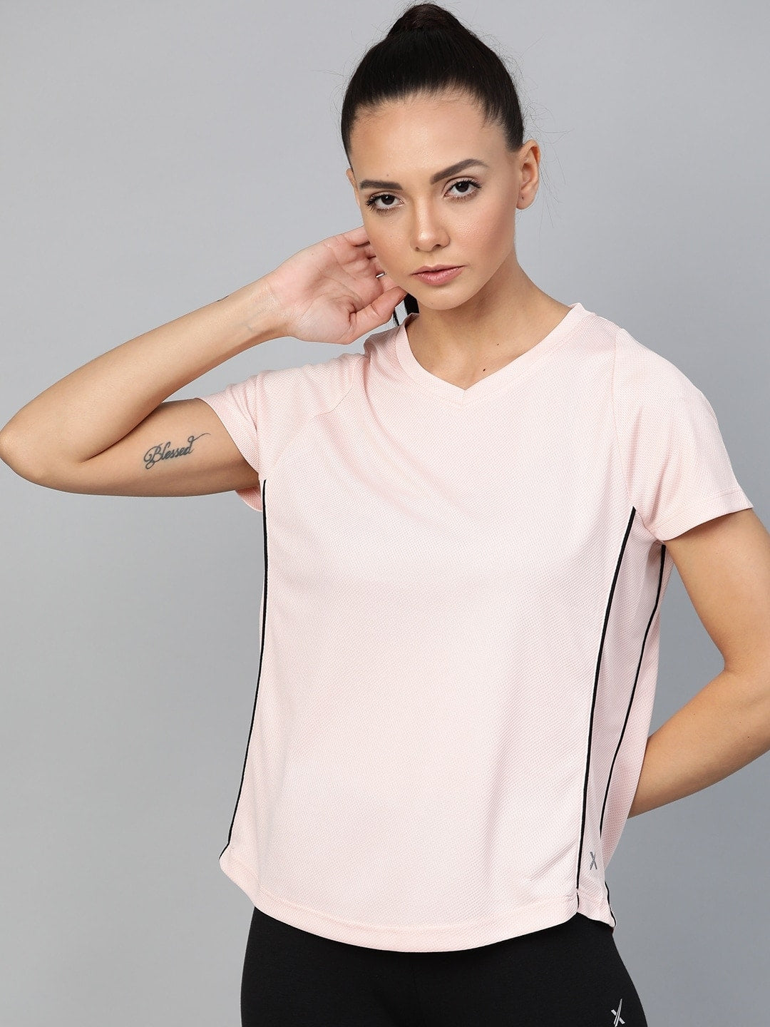 Hrx By Hrithik Roshan Women Peach Whip Solid Rapid-Dry Racket Sports Tshirts - Distacart