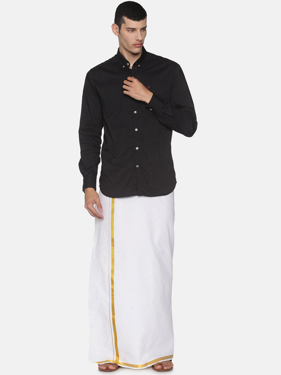 Sethukrishna Men White Solid Cotton Dhoti - Distacart