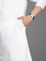 Thumbnail for Manyavar Men White Solid Kurta with Pyjamas - Distacart