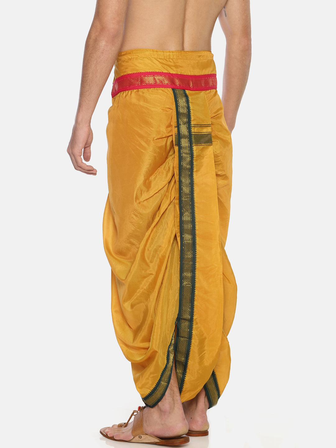 Sethukrishna Men Mustard Yellow Solid Readymade Dhoti Pant - Distacart