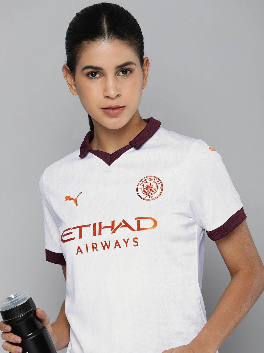 Puma Typography Manchester City 23/24 Away Polo Collar Drycell Football T-shirt - Distacart