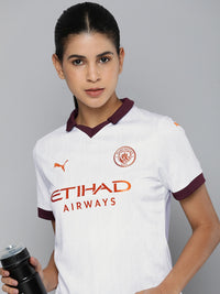 Thumbnail for Puma Typography Manchester City 23/24 Away Polo Collar Drycell Football T-shirt - Distacart