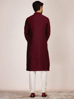 Thumbnail for Manyavar Men Striped Sequinned Kurta with Pyjamas - Distacart