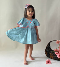 Thumbnail for ArthLife Pale Blue Neon Embroidered Dress - Distacart