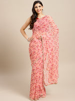 Thumbnail for Tikhi Imli Pink Printed Saree - Distacart