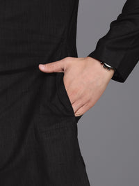 Thumbnail for Manyavar Men Black Self Design Kurta with Churidar - Distacart