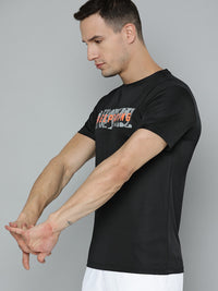 Thumbnail for HRX By Hrithik Roshan Training Men Jet Black Rapid-Dry Typography Tshirts - Distacart