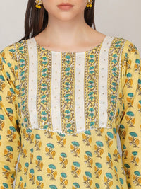 Thumbnail for NOZ2TOZ Women's Yellow Ethnic Motifs Printed Pure Cotton Kurta with Trousers & Dupatta - Distacart