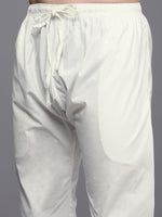 Thumbnail for Manyavar Men Blue Solid Pure Cotton Kurta with Churidar - Distacart