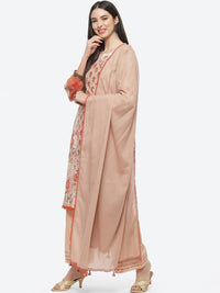 Thumbnail for Biba Women Brown Ethnic Motifs Printed Kurta with Palazzos & With Dupatta - Distacart