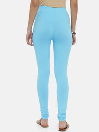 Thumbnail for Souchii Blue Solid Churidar-Length Leggings - Distacart