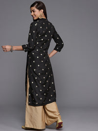 Thumbnail for Biba Women Black & Beige Ethnic Motifs Printed Thread Work Kurta - Distacart