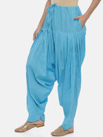 Thumbnail for Souchii Blue Solid Regular-Fit High-Rise Patiala - Distacart