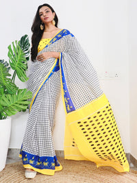 Thumbnail for Saree Mall Checked Pure Cotton Bagh Sarees - Distacart