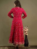 Thumbnail for Kalini Floral Printed Gotta Patti Anarkali Kurta With Palazzos & Dupatta - Distacart