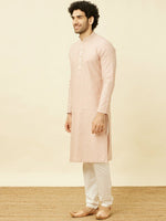 Thumbnail for Manyavar Mandarin Collar Regular Pure Cotton Kurta with Pyjamas - Distacart