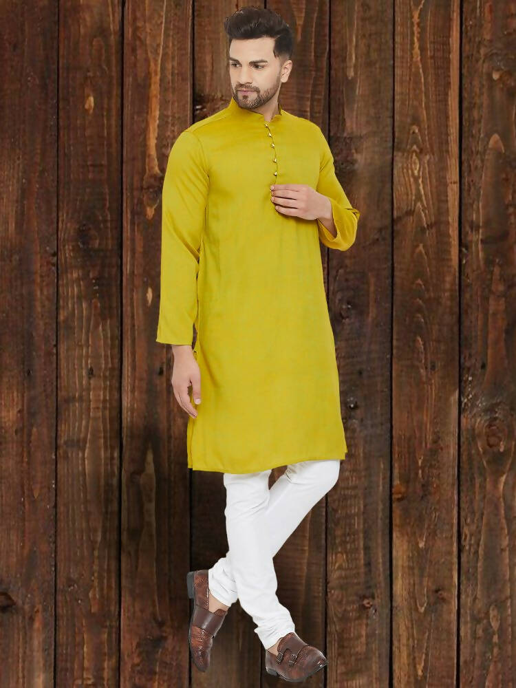 Even Apparels Yellowish Green Wedding Kurta - Green - Distacart