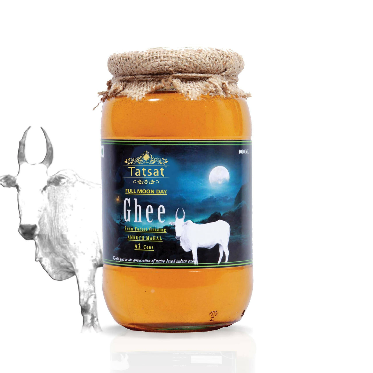 Tatsat Full Moon Day Ghee From Forest Gazing Amruth Mahal A2 Cows - Distacart