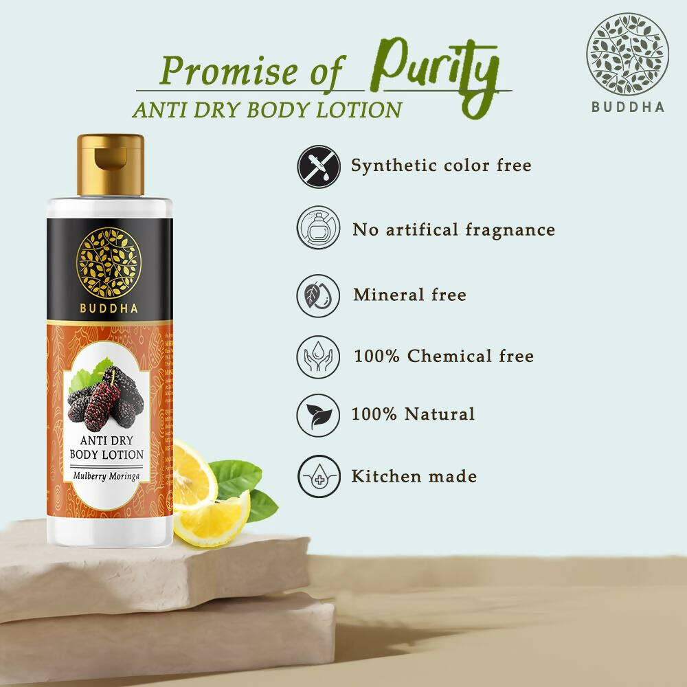 Buddha Natural Anti Dry Body Lotion - Helps Restore Moisture Nourishes & Hydrates Skin - Distacart