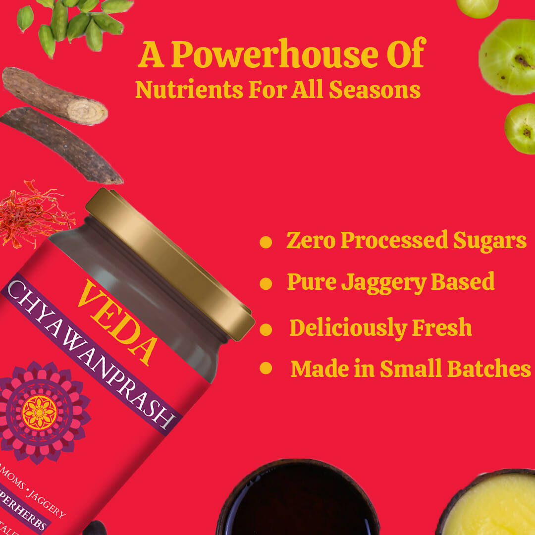 Veda Chyawanprash (Sugar Free) - All Season Jaggery Chyawanprash with Amla & Saffron, Pure & Fresh - Distacart
