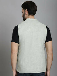 Thumbnail for Even Apparels Nehru Jacket With Welt Pockets - Green - Distacart