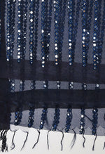 Thumbnail for Mominos Fashion Moeza Women's Orgenza Mirror Stripe Thread Work Navy Blue Dupatta - Distacart