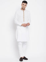 Thumbnail for Even Apparels Beige Color Pure Cotton Men's Kurta With Band Collar - Distacart