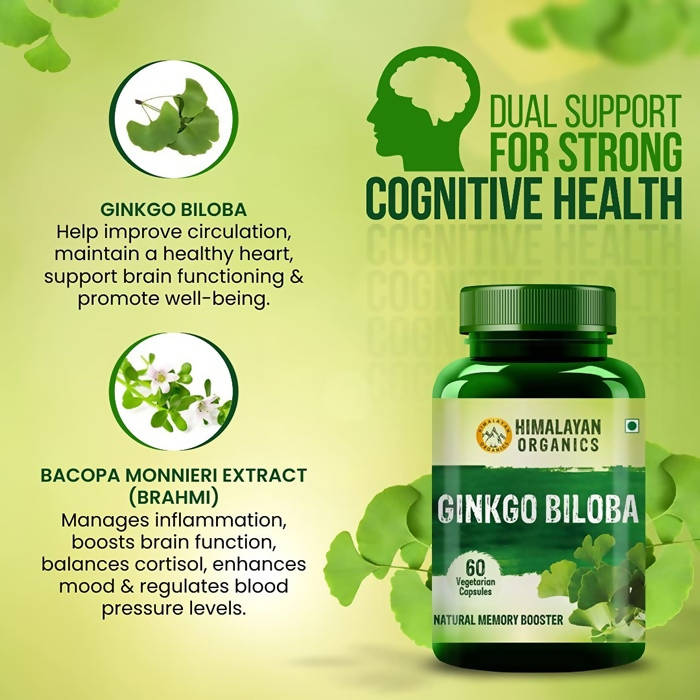 Himalayan Ginkgo Biloba, Natural Memory Booster: 60 Vegetarian Capsules