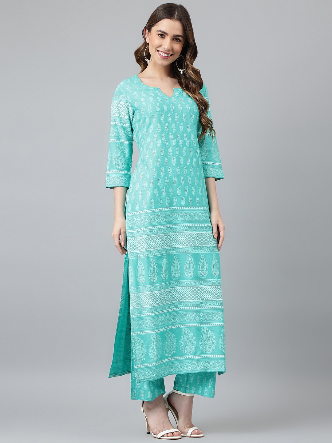 Khushal K Women Ethnic Motifs Printed Kurta with Palazzos - Distacart