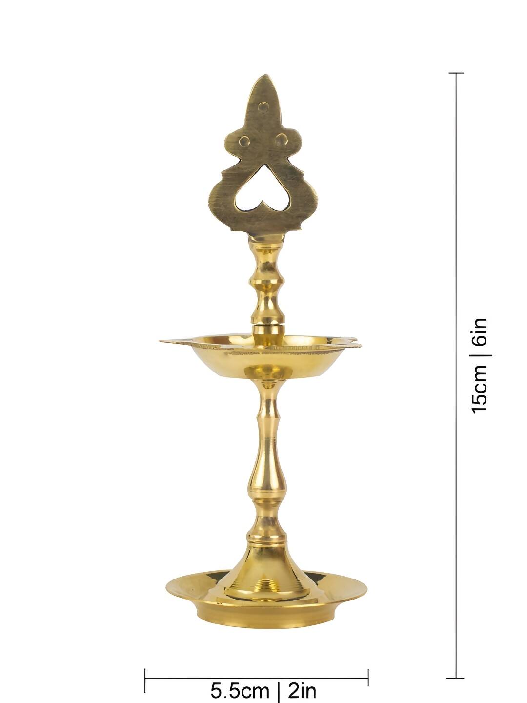Spillbox Gold Toned Small Kuthu Vilakku Lakshmi Diya Pooja Essentials - Distacart